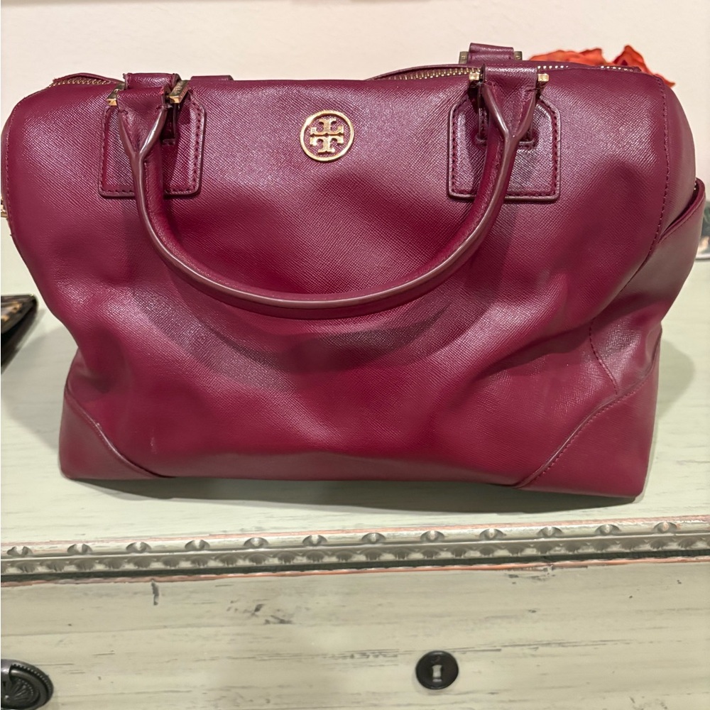 Tory Burch Deep Red Leather Handbag